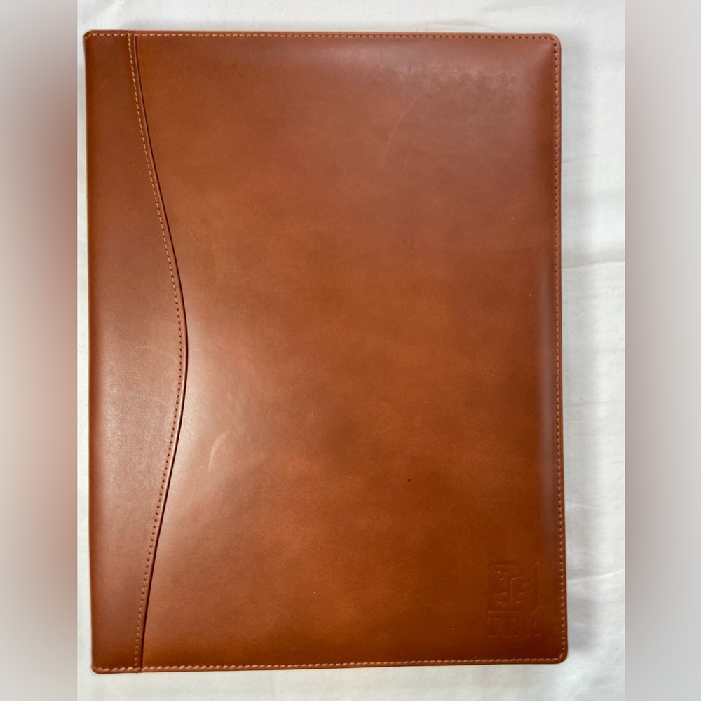 Brown Leather Executive Portfolio Note‎ Pad Holder Barrington NEW 12” x 9.5”